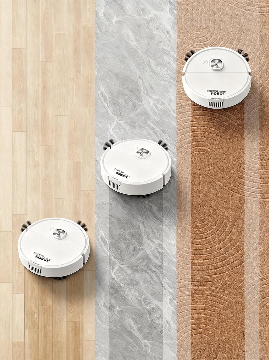 Low Profile Robot Vacuum Quiet Floor Cleaner for Apartment Dorm Home
