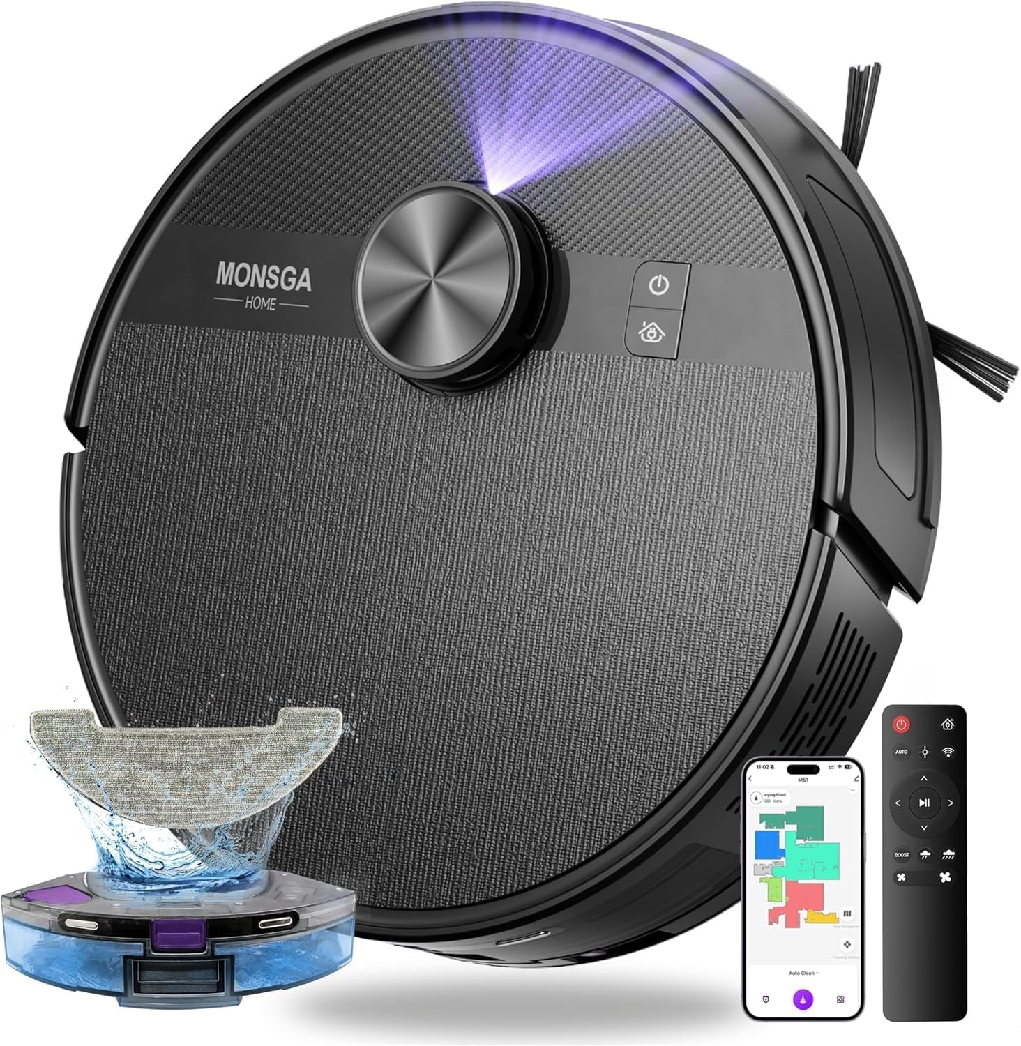 MONSGA Robot Vacuum and Mop Combo with LiDAR Navigation